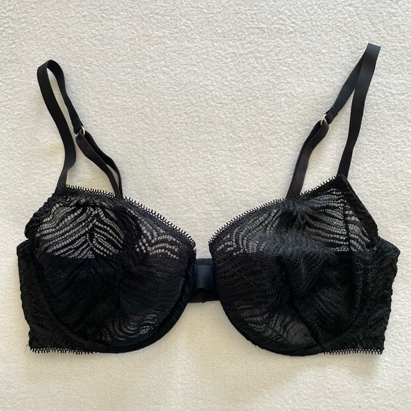 VICTORIA’S SECRET Very Sexy Unlined Demi Bra Zebra Lace Black 34D Sheer Lingerie - Picture 2 of 15